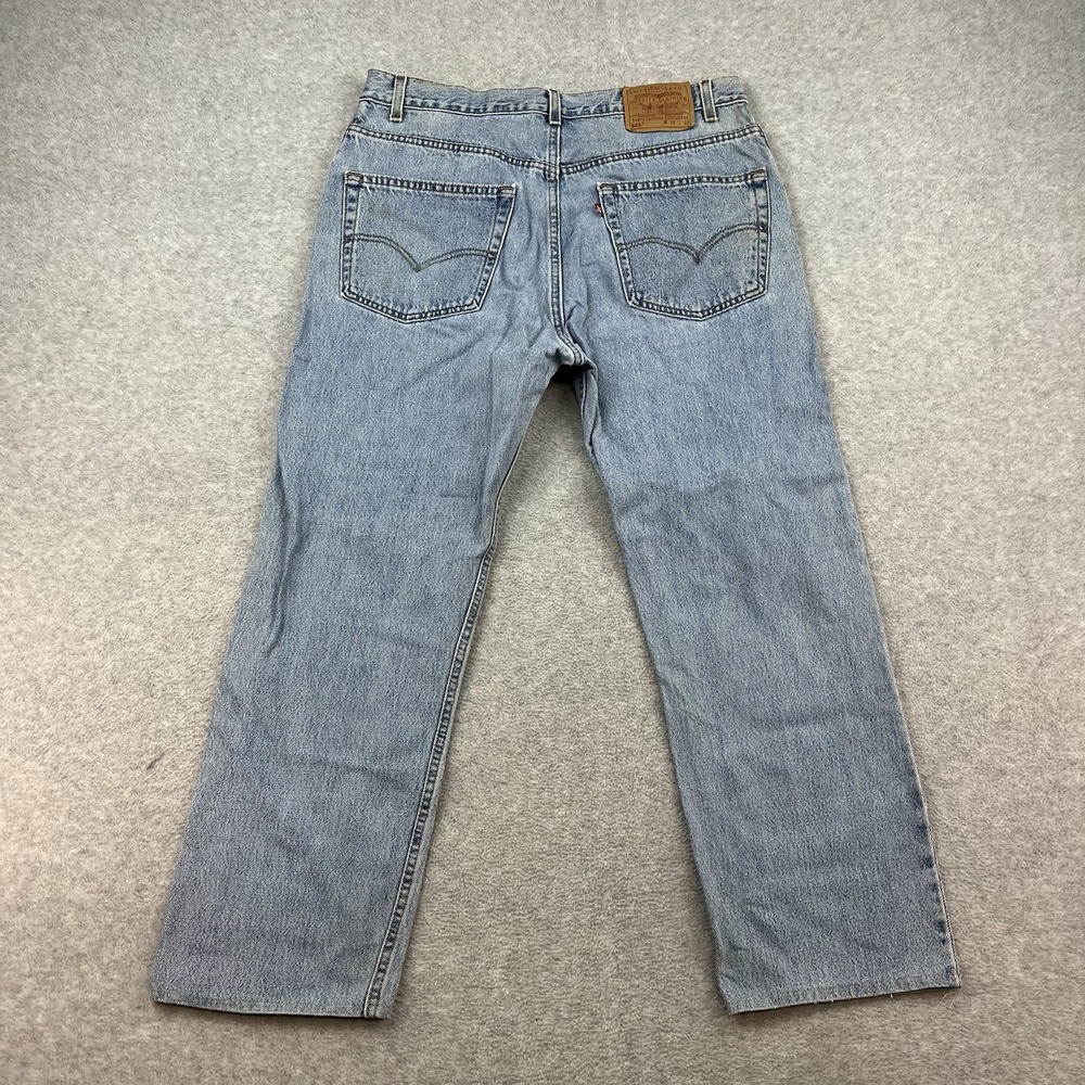 Vintage Levis Men Jeans 36x28 Blue 505 Regular Straight 90s Faded USA Made Light